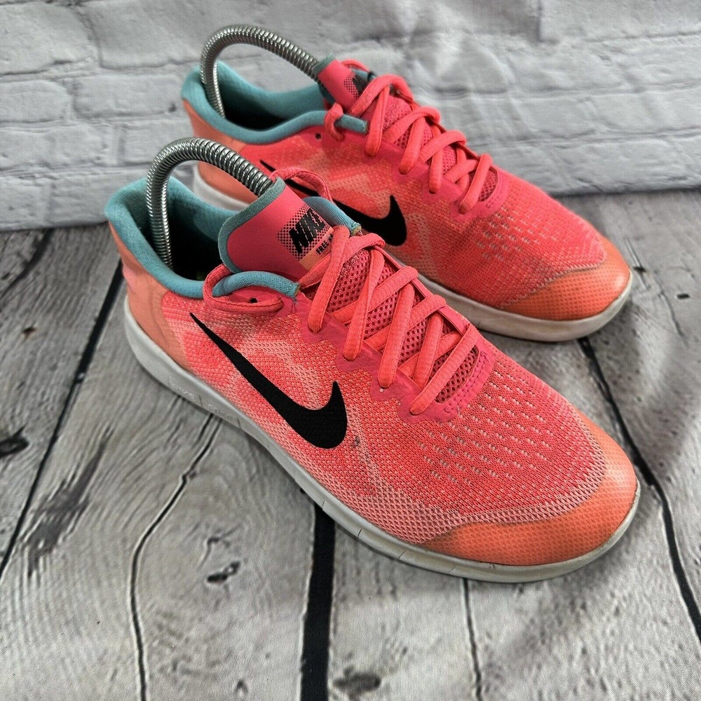 Nike Free RN 2017 Racer Neon Pink Running Sneaker Girls Youth 6Y 904258-600